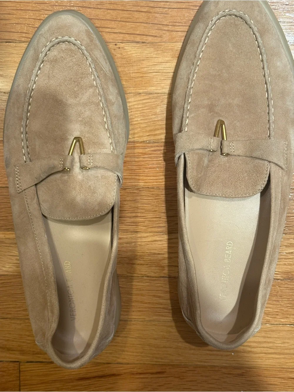 Veronica Beard Men's Suede Tassel Loafers in Beige - Picture 1 of 5